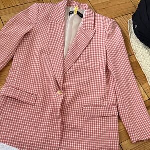 Zara Pink Gingham Blazer